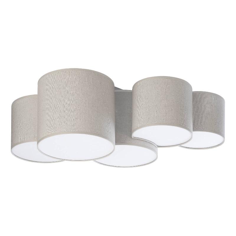 TK LIGHTING PLAFONNIER MONA NATURE, À 5 LAMPES, LIN NATUREL