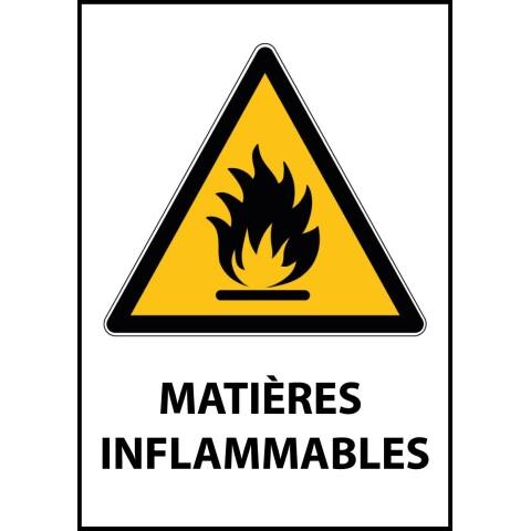 PANNEAU DANGER - PICTO MATIÈRES INFLAMMABLES - W021 - ISO 7010 PVC 2 MM A3