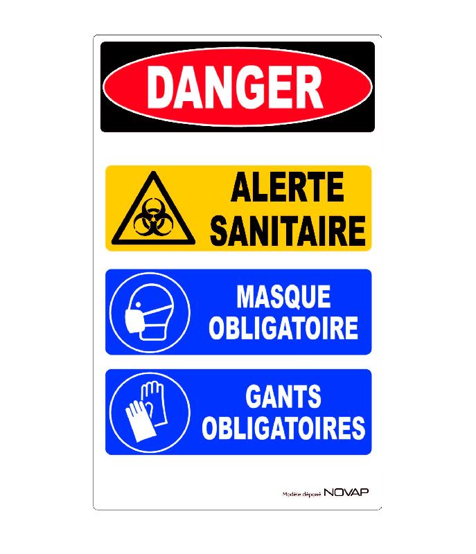 Panneaux rigides 200x330 mm Danger Alerte Sanitaire - PNGPSC-NV04/ASAN_0