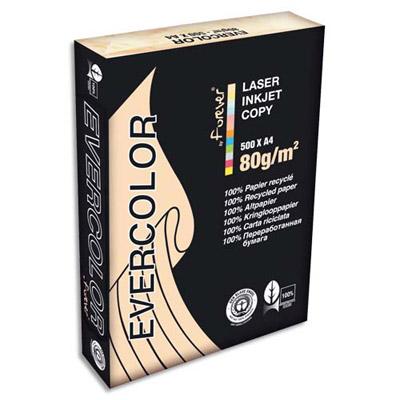 PAPIER COULEUR RECYCLE EVERCOLOR - COLORIS SAUMON - 80 G - A4 - RAMETTE DE 500 FEUILLES - LOT DE 5
