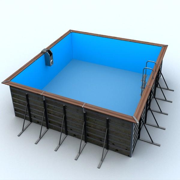 Piscine bois carrée 5,20 x 5,20 x h. 1,47 m solta_0