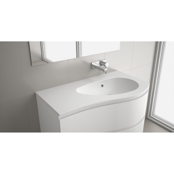 PLAN VASQUE ARRONDI GAUCHE CHARGE MINÉRALE BLANC BRILLANT - MAM - SALGAR - 85904
