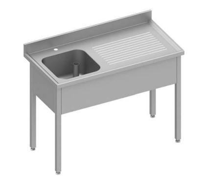 Plonge adossée avec 1 bac à gauche sans étagère - Dimensions 1800x700x900 mm - Réf. 934447180_0