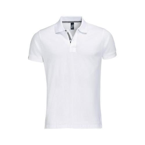 POLO PERSONNALISABLE PATRIOT COL BICOLORE TECH BLANC-NOIR
