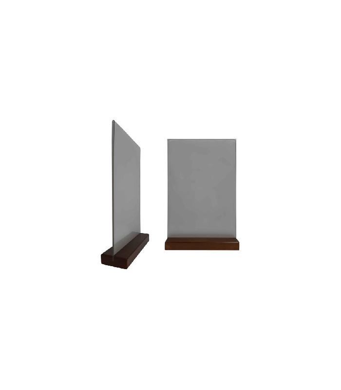 Porte menu de table en bois avec plexiglass A4 - Lot de 2 - Référence : PFN57CH-PLEXIA4_0