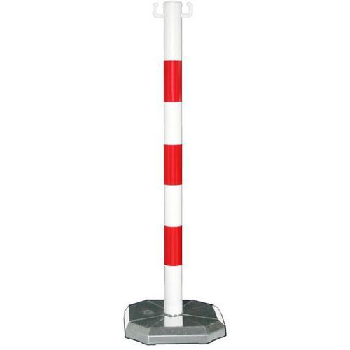 POTEAU PVC SUR SOCLE FINITION ROUGE/BLANC À LESTER - CROSO