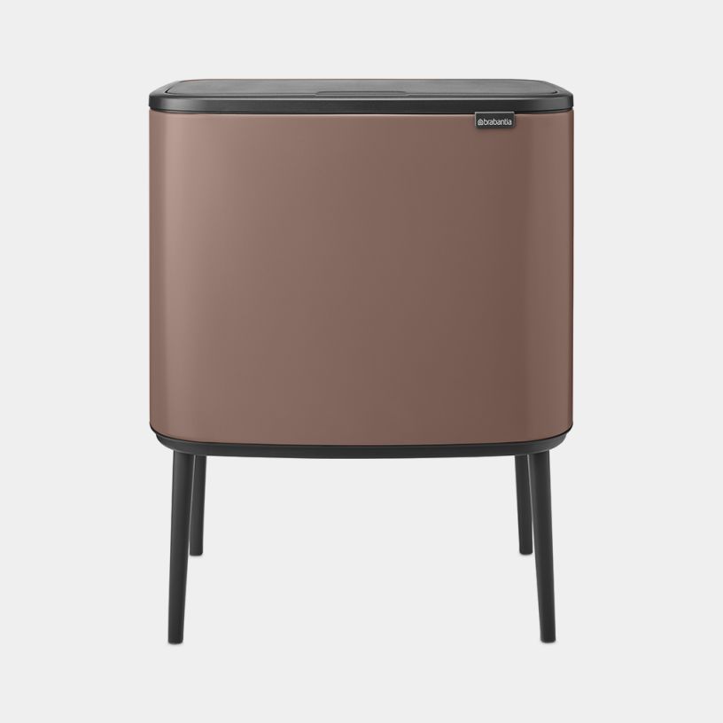 Poubelle tri sélectif Bo Touch Bin - 11 + 23 litres - Satin Taupe - Brabantia - 2 compartiments - 34L_0