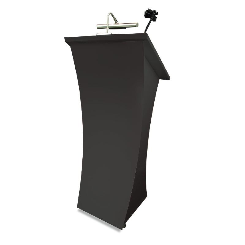 Pupitre de conférence Neptune en bois - noir - Bravour® avec design élégant et bord surélevé_0