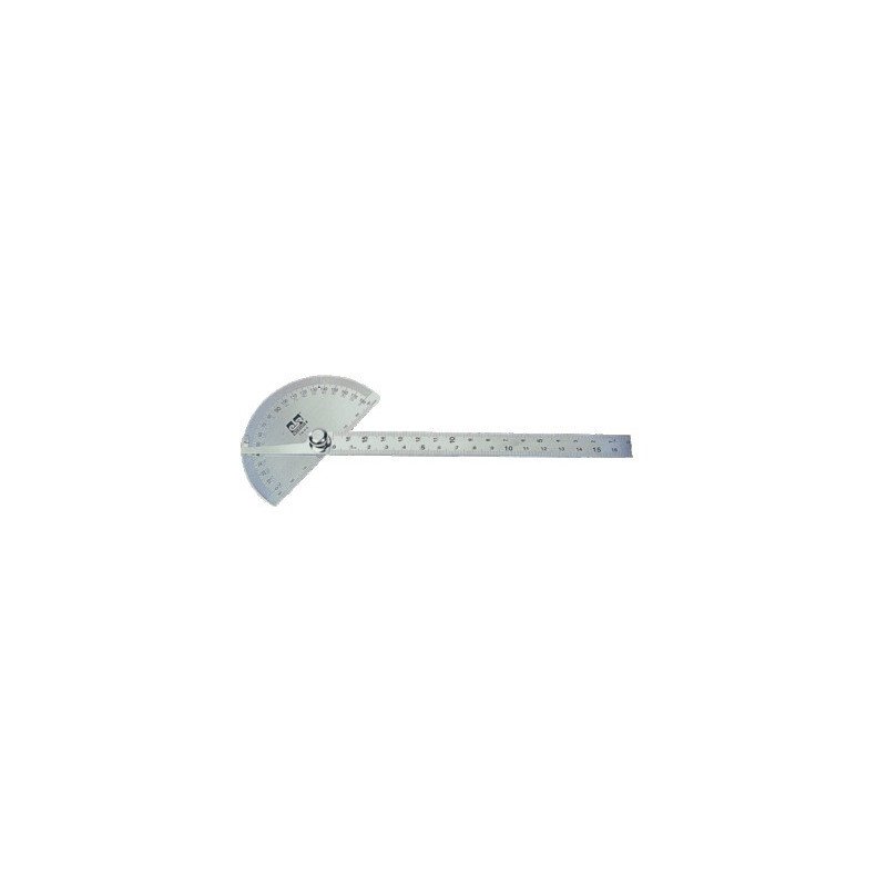 RAPPORTEUR D'ANGLE INOX 170MM AVEC RÈGLE GRADUÉE - WILMART - 178900