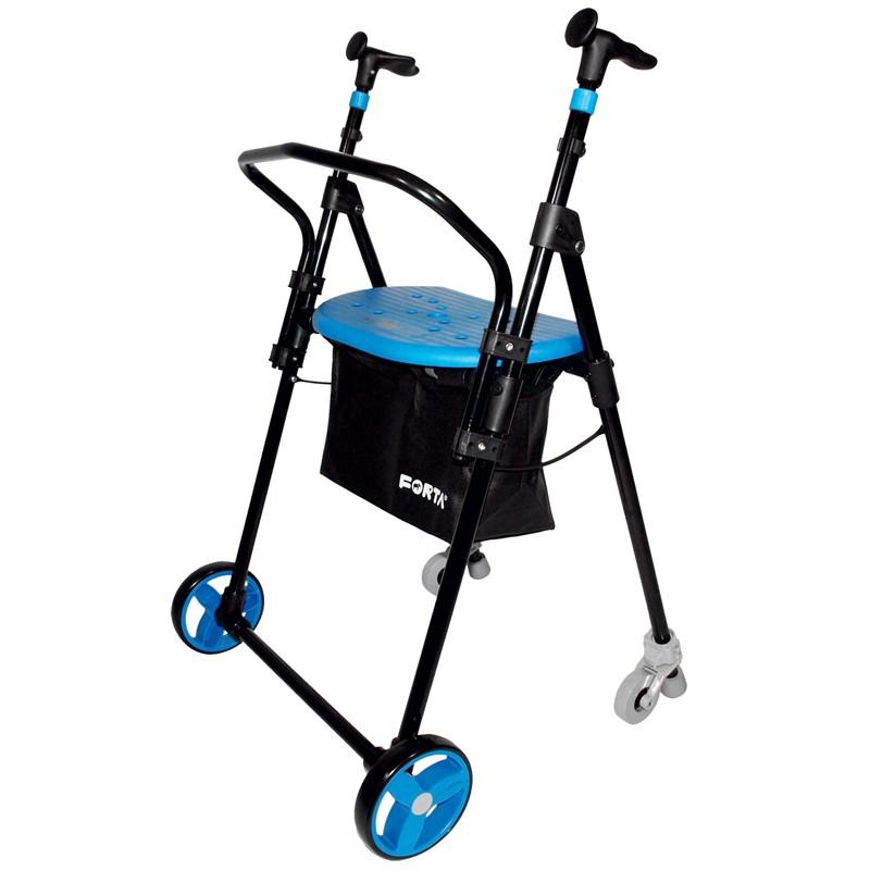Rollator ultra-léger pliant équipé en acier - RLMRCHPAPBL-ID01_0