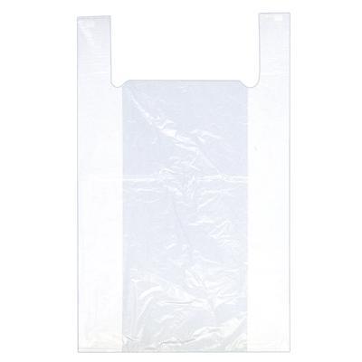 Sacs et sachets plastiques à bretelles - blanc - 18 + 5/5 x 35 cm - 10 microns - volume 9,38 dm3_0