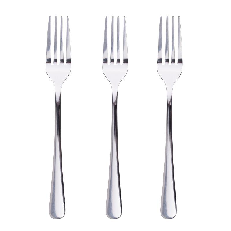 San Ignacio Natur - Set 3Pc de fourchettes à dessert en acier inoxydable finition brillante - argenté inox Q4393_0