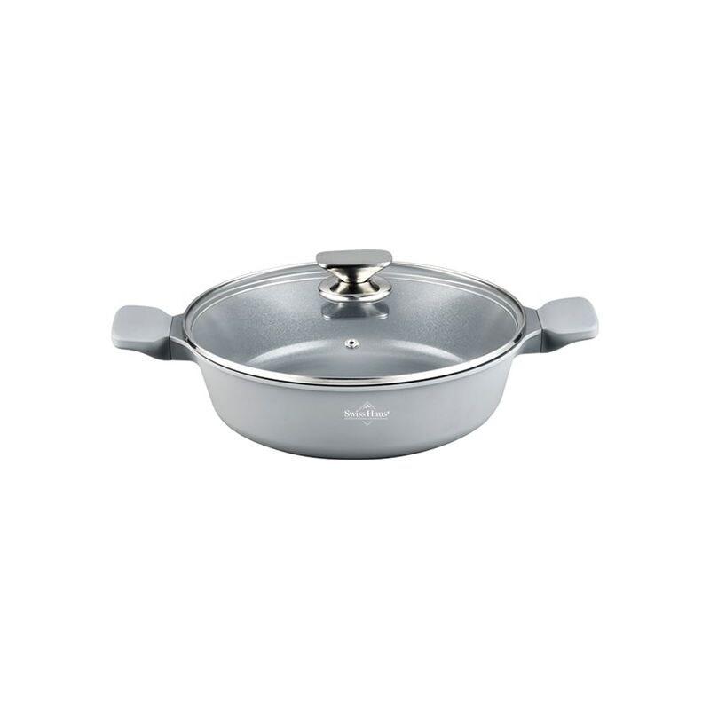 Sauteuse 34x9,5cm avec couvercle tous feux dont induction Basel Premium Collection Gris  SH-BLC34S usage non-intensif Swiss Haus - 5407011644936_0