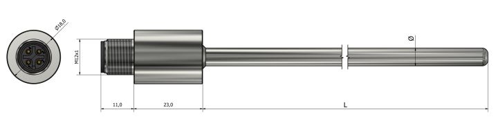 Sonde à résistance tubulaire (RTD) - Connecteur M12 - PT40 - Types Pt100, Pt500, Pt1000_0