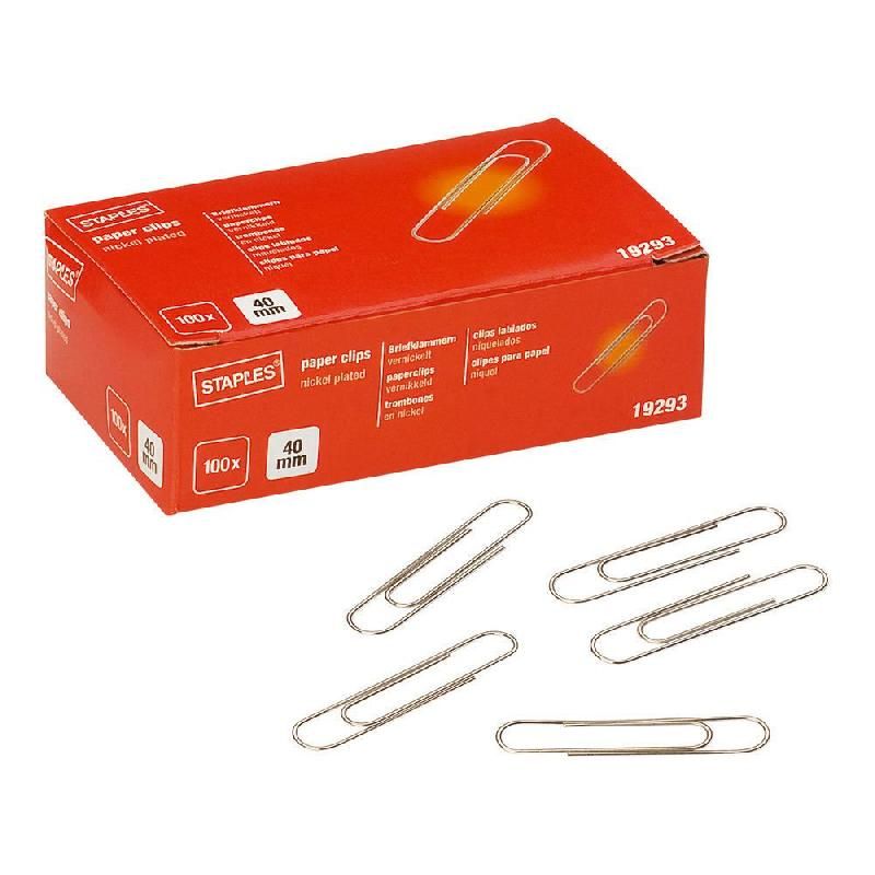 STAPLES BOÎTE DE 100 TROMBONES STAPLES 40 MM (PRIX À L'UNITÉ)