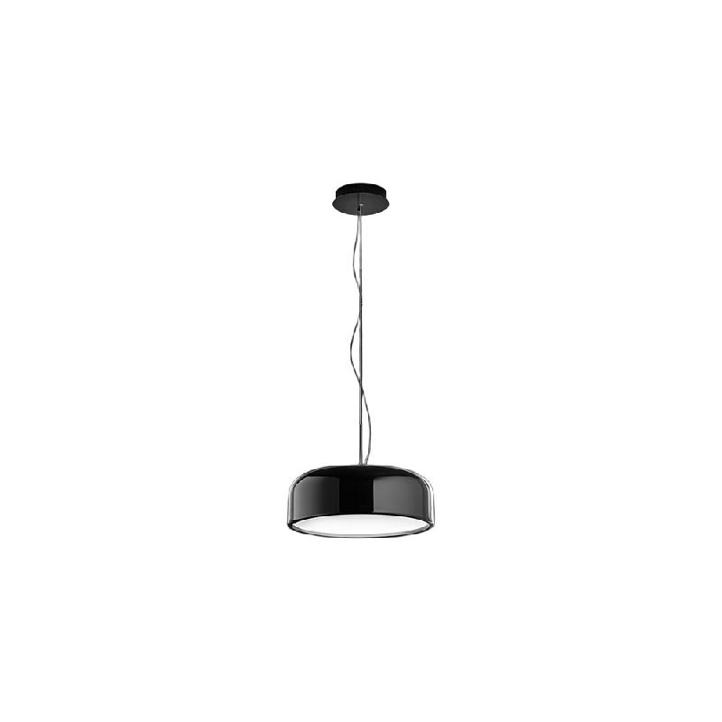 Suspension en métal noir brillant (RAL 9005) avec LED CCT à intensité variable intégrée, diamètre 48,5 cm, hauteur réglable 318 cm - Perenz - n_0