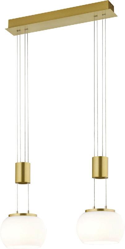 Suspension LED 2x4W, 1800 lm, 3000K - Verre blanc & laiton mat - Trio - Madison - doré 4017807542134_0