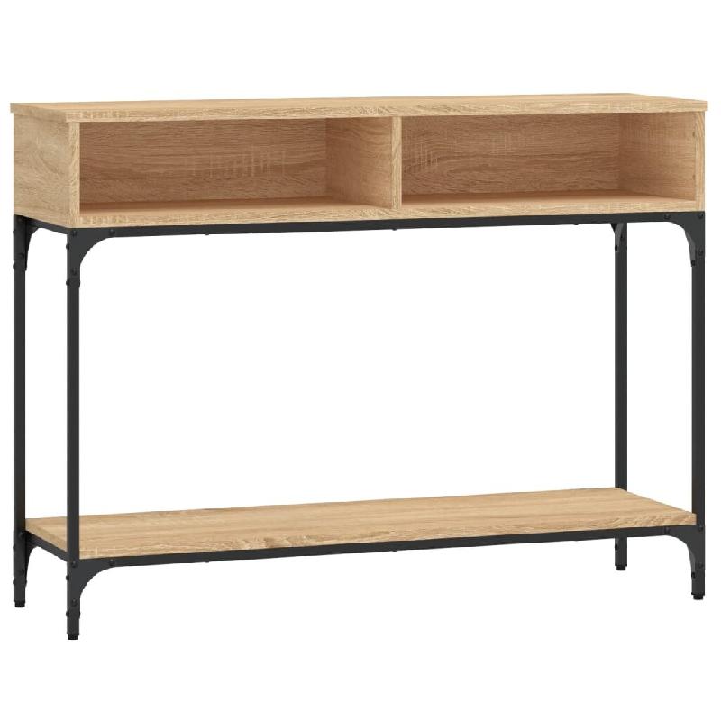 Table console chêne sonoma 100x30,5x75 cm bois d'ingénierie Modèle Orion Ligne - 833389_0