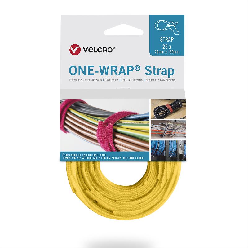VELCRO® One Wrap® Strap 20mm x 200mm, 25 pièces, jaune_0