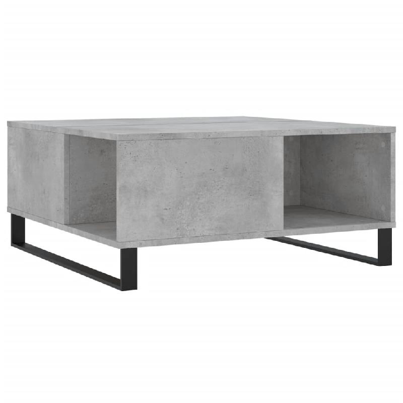 VidaXL Table basse gris béton 80x80x36,5 cm bois d'ingénierie Modèle Nova Bois - 830792_0