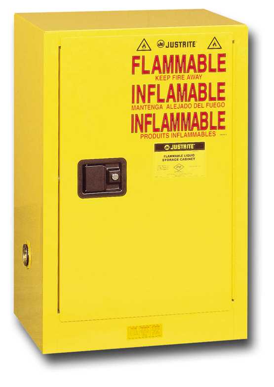 Armoire de sécurité FM comptoir manuelle pour produits inflammables - MB12S - 46L - acier double paroi - peinture époxy jaune_0