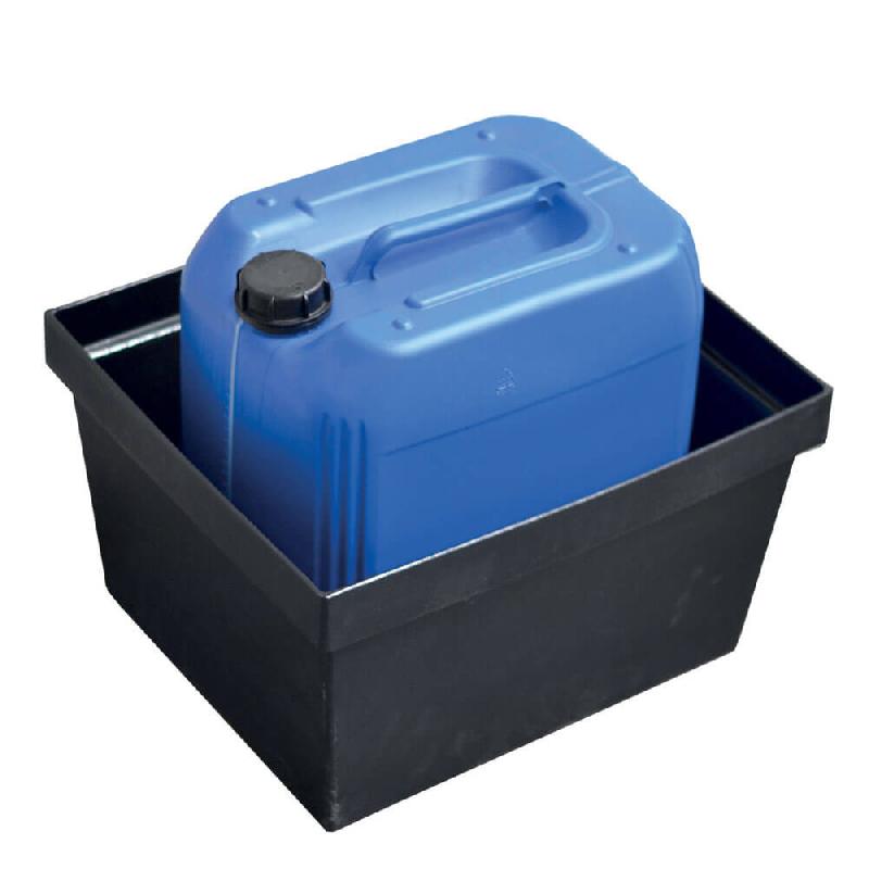 Bac de rétention ECO PEHD noir - Sans Caillebotis - 30 litres - Polyéthylène haute densité - 60 kg de charge_0