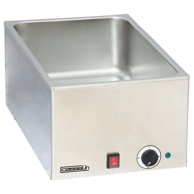 Bain-marie professionnel Casselin - 1 bac GN 1/1 - acier inoxydable - sans robinet de vidange - thermostat 0°C à 90°C_0