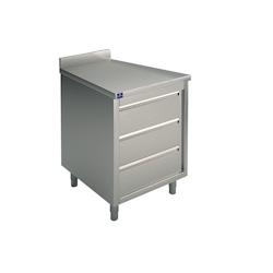 Bloc De 3 Tiroirs GN 1/1 Avec Dosseret, 500X700 mm - Mastro - gris 7864847877170_0