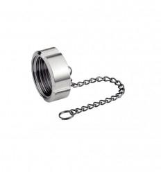 Bouchon inox AISI304 DIN11851 avec joint EPDM et chaînette - Réf : inox383_0