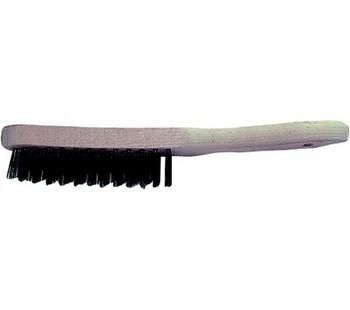 BROSSE METALLIQUE MANCHE BOIS 4 RANGS FIL 0.40 ACIER