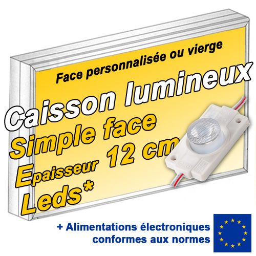Caisson lumineux led simple face - patt'a pub - epaisseur 12 cm_0