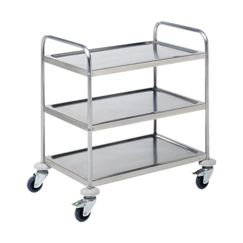 Chariot de service inox 3 plateaux_0