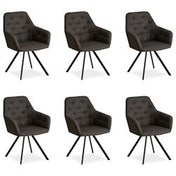 Décoshop26 - Lot de 6 chaises de salle à manger salon avec revêtement confortable couleur anthracite CDS06306 - 3000429069609_0