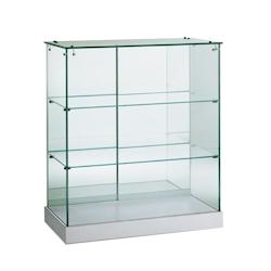 Edimeta Vitrine comptoir H 95 cm socle blanc - blanc verre 222101_0