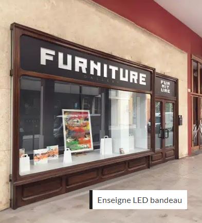 Enseigne bandeau ajouré LED standard personnalisable avec finitions sur mesure_0