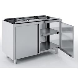 ERATOS Meuble Neutre Traversant Avec Portes Battantes Aisi-304 18/10 Prof.700 - Sans Dessus - 1400X700X850 MNBP70-140 - MNBP70-140_0