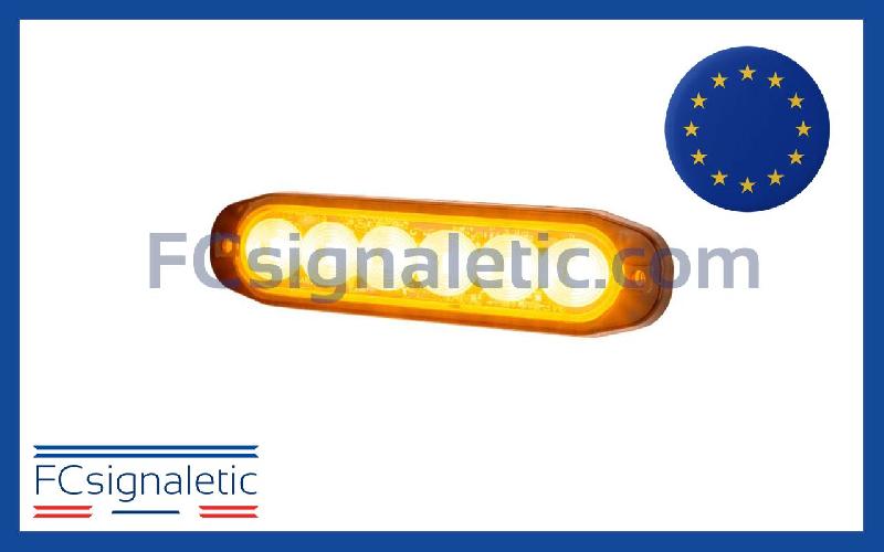 Feu de pénétration 6 LED orange ultra fin LEDSON 500663_0