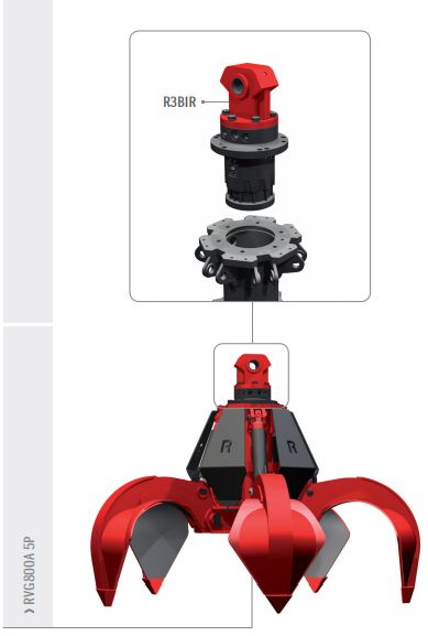 Grappins pour pelles et chargeurs rvg800a 5p rozzi_0