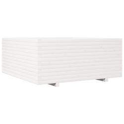 Helloshop26 - Jardinière bac lit surélevé plantes fleurs terrasse jardin 110 x 110 x 49,5 cm bois de pin massif blanc 02_0037321 - 3000214236636_0