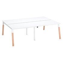 Pôle de 4 bureaux L 120 x P 80 cm, piétement bois métal blanc - Arch_0