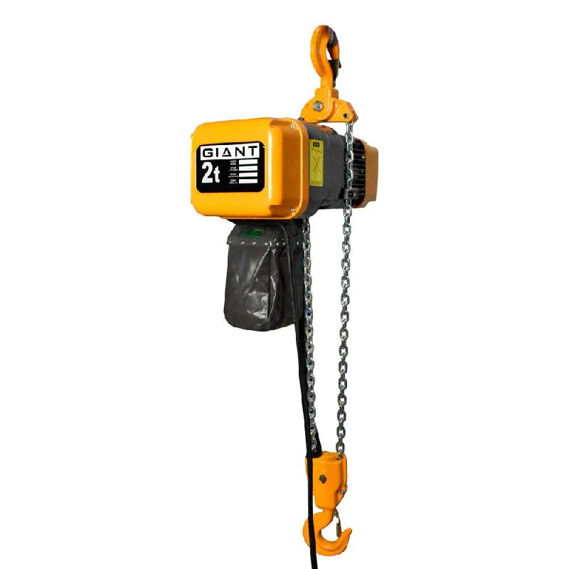 Palan électrique à chaîne stationnaire HHBDII 03-01 - 3T x 6M / 380V avec crochet et protection d'urgence_0
