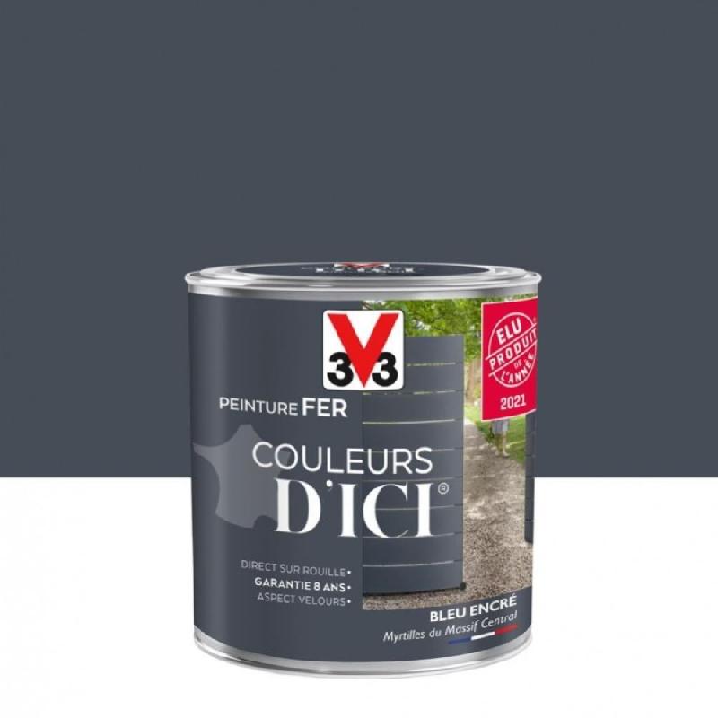 Peinture fer extérieur couleurs d'ici® V33 bleu encré velours 0.5 l_0