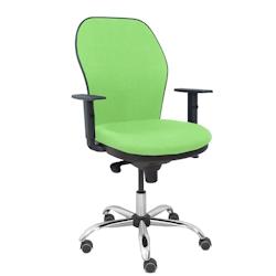 Piqueras y Crespo Silla Jorquera respaldo bali pistacho asiento bali pistacho base cromada y ruedas parqué - vert multi-matériau 15SB22B22B10CCRRP_0