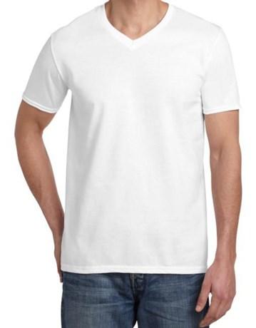 TEE-SHIRT MANCHES COURTES COL V BLANC T.XL