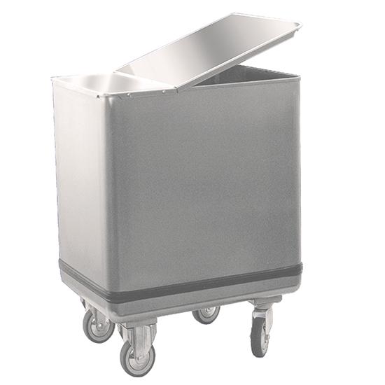 Trémie à farine avec couvercle en inox - capacité 195 litres - dimensions 465x750x785 mm - réf. 2671_0