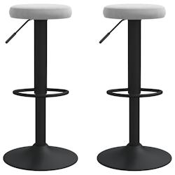 VidaXL Tabourets De Bar Lot De 2 Gris Clair Velours - gris 333143_0