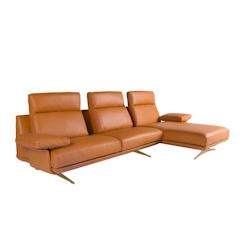 AC ANGEL CERDA Angel Cerdá Canapé d'angle droite en cuir terracotta marron 6227C 333 x 169 x 102 - marron Bois massif 8435631035022_0