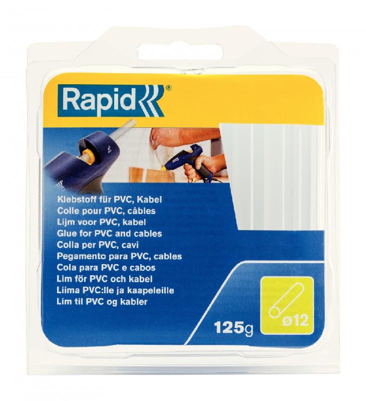 Bâton de colle RAPID pour PVC et câbles - Diamètre 12 mm - 125 g - Compatible pistolets à colle D12_0