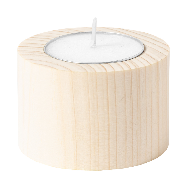 Bougie chauffe-plat senteur vanille - Support en bois - 45g - Couleur naturelle_0
