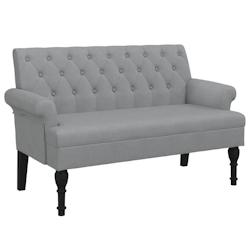 Décoshop26 - Banquette banc avec dossier avec dossier capitonné 120 x 62 x 75,5 cm en tissu gris clair DEC024646 - gris 3000254822431_0